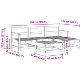 vidaXL 5-Piece Lounge Set Solid Pinewood