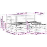 vidaXL 5-delige Loungeset massief grenenhout