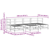 vidaXL 7-delige Loungeset massief grenenhout