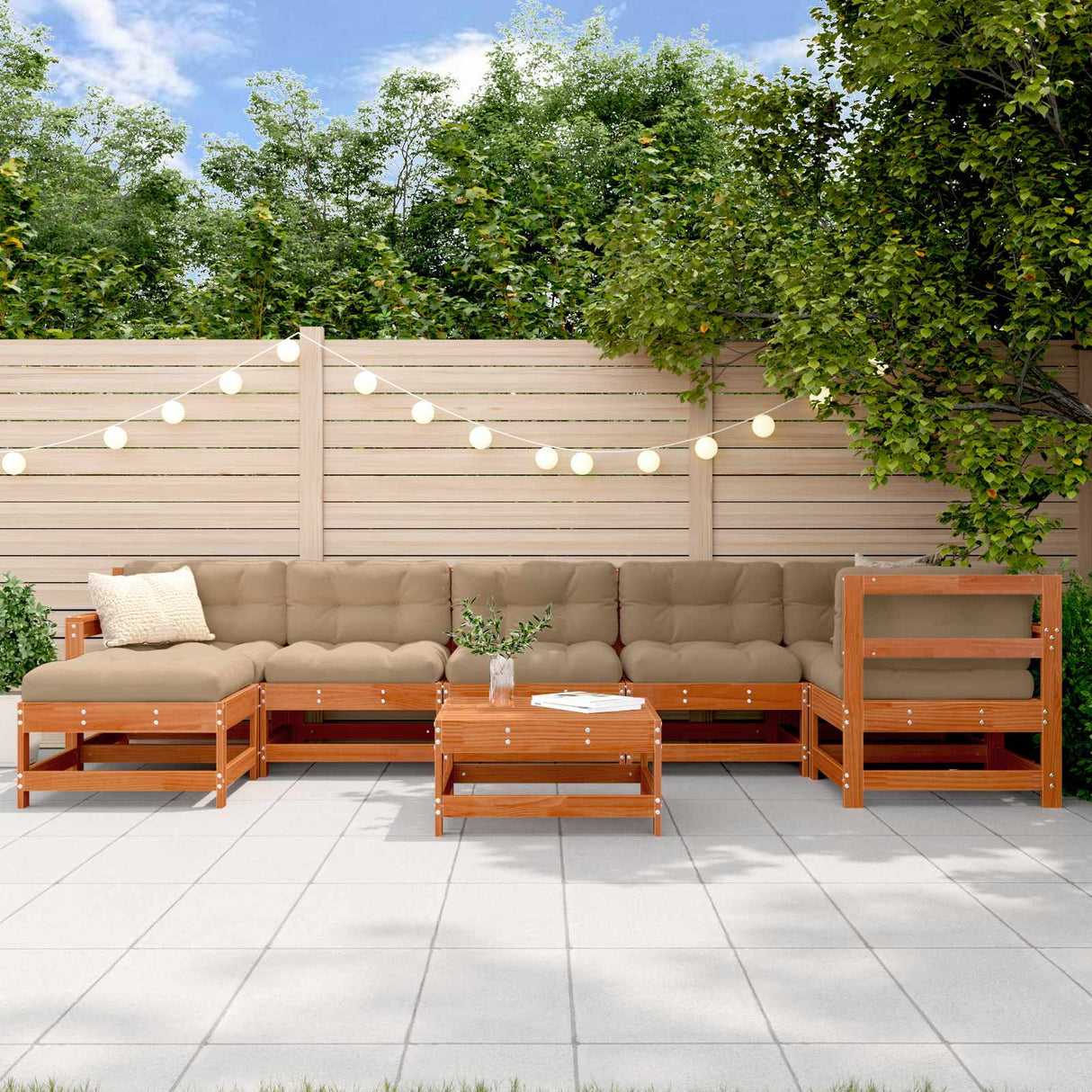 vidaXL 8-delige Loungeset massief grenenhout