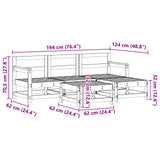 vidaXL 5-delige Loungeset massief grenenhout
