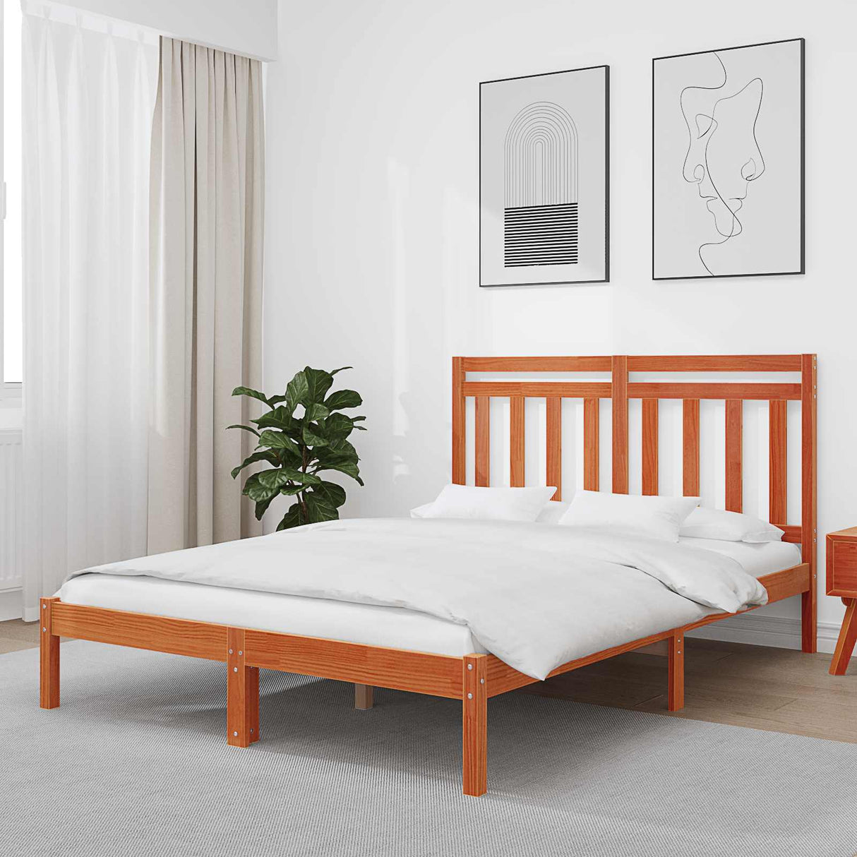 vidaXL Bedframe massief hout 75x190 cm