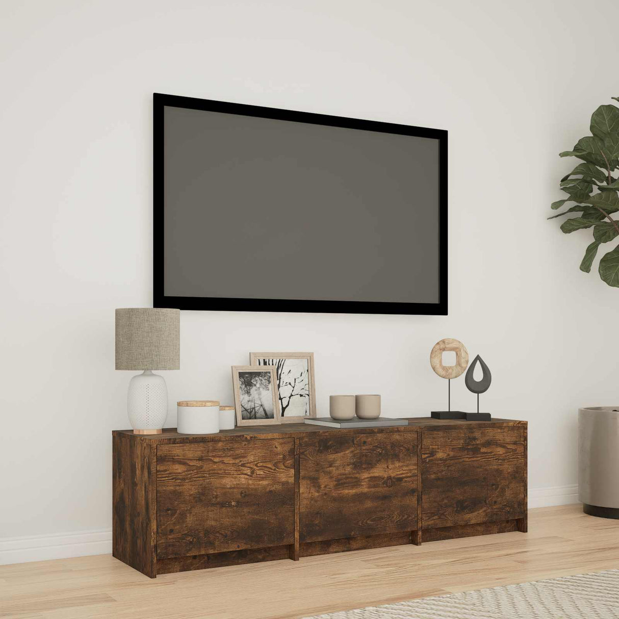 vidaXL TV Kast met LEDs Oud Hout 140 x 34 x 40 cm Bewerkt hout
