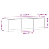 vidaXL TV Kast met LEDs Oud Hout 140 x 34 x 40 cm Bewerkt hout