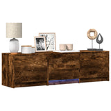 vidaXL TV Kast met LEDs Oud Hout 140 x 34 x 40 cm Bewerkt hout