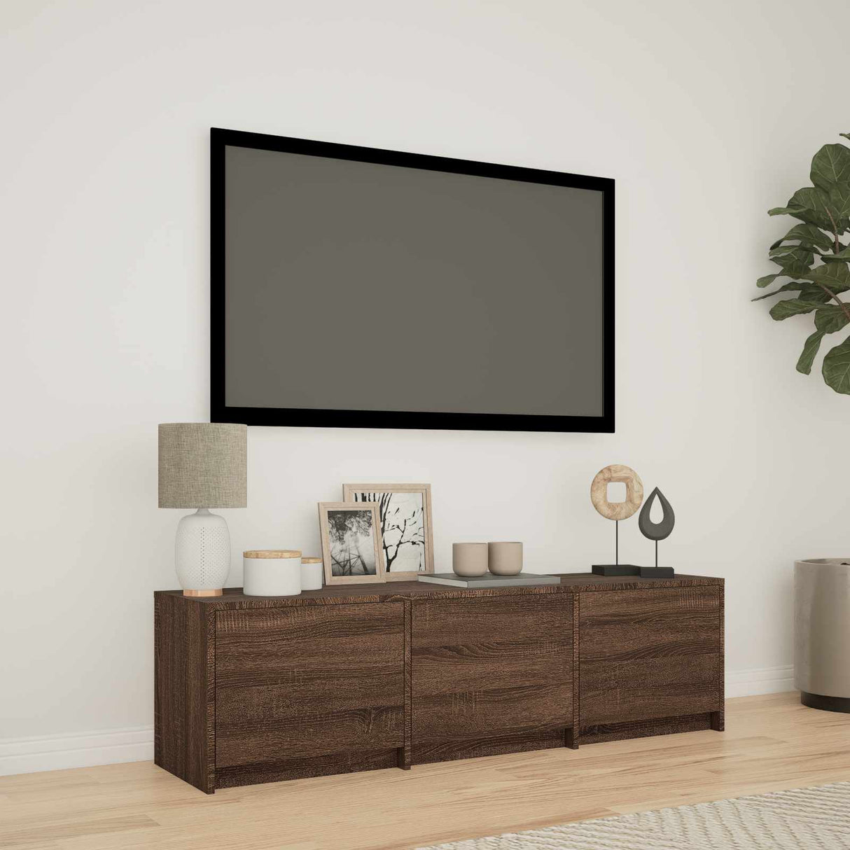 vidaXL TV Kast met LEDs Oud Hout 140 x 34 x 40 cm Bewerkt hout