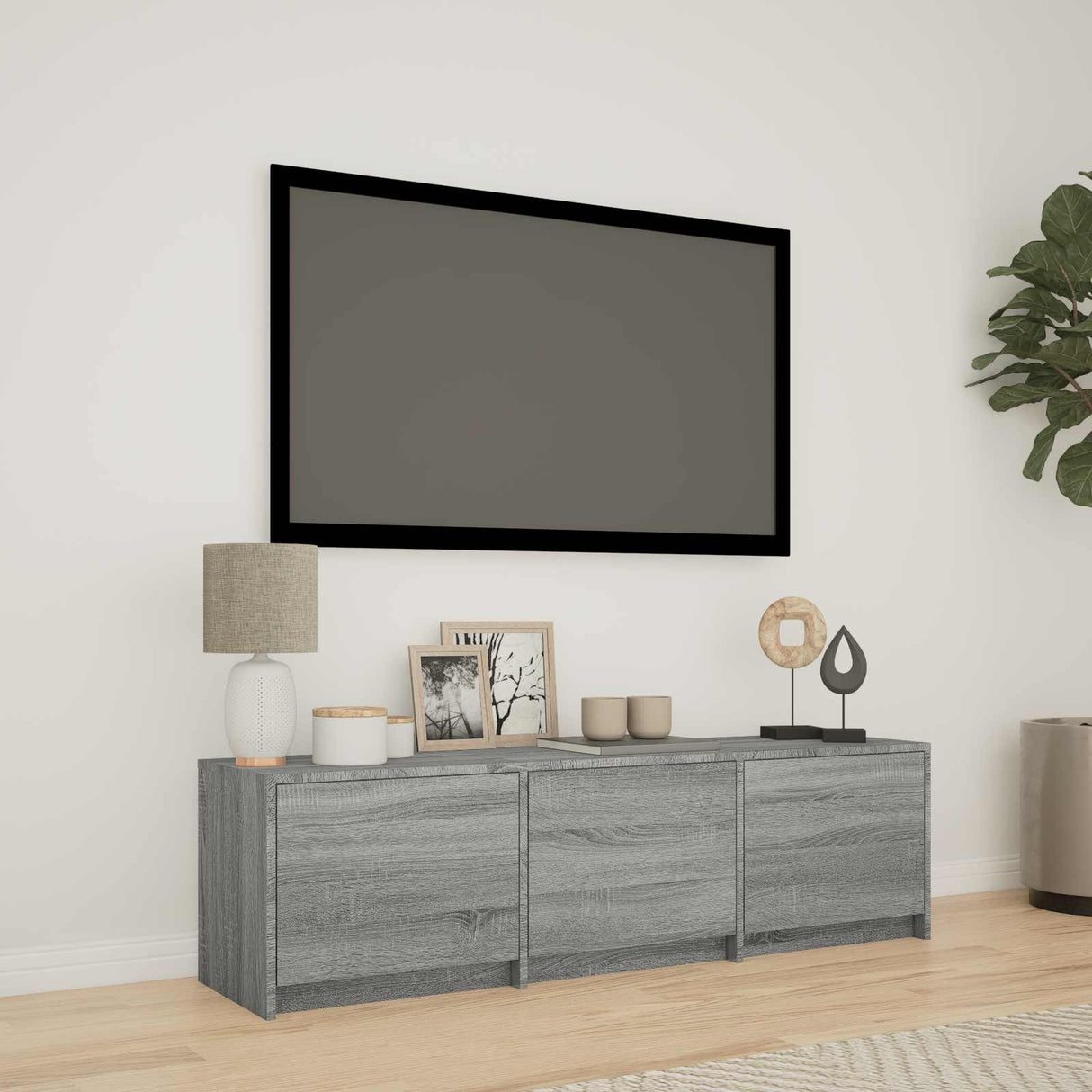 vidaXL TV Kast met LEDs Oud Hout 140 x 34 x 40 cm Bewerkt hout