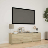 vidaXL TV Kast met LEDs Oud Hout 140 x 34 x 40 cm Bewerkt hout