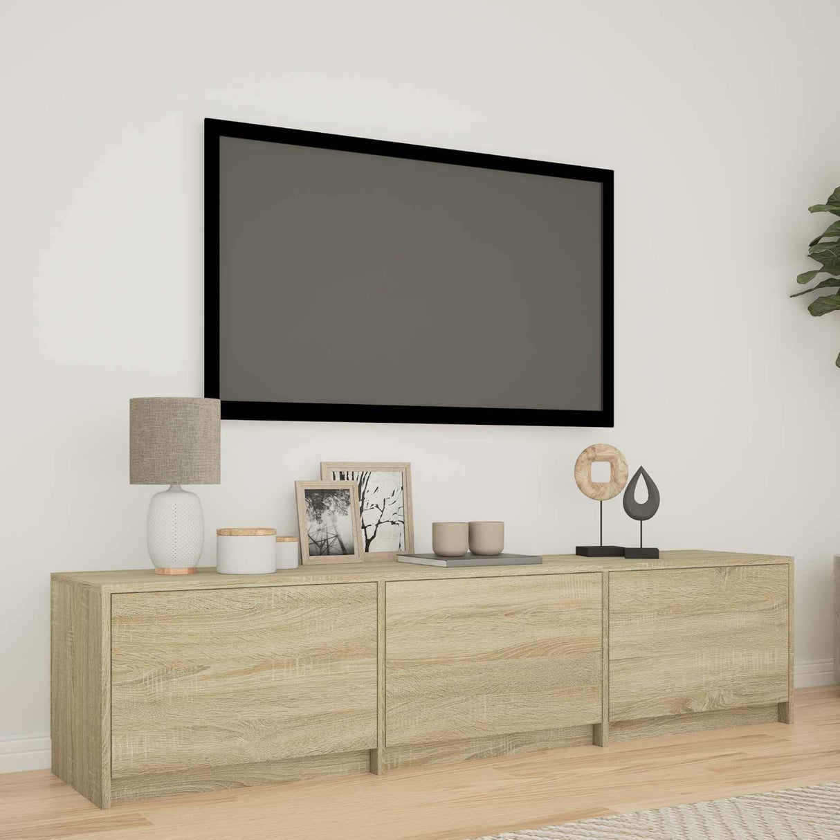 vidaXL TV Kast met LEDs Oud Hout 140 x 34 x 40 cm Bewerkt hout