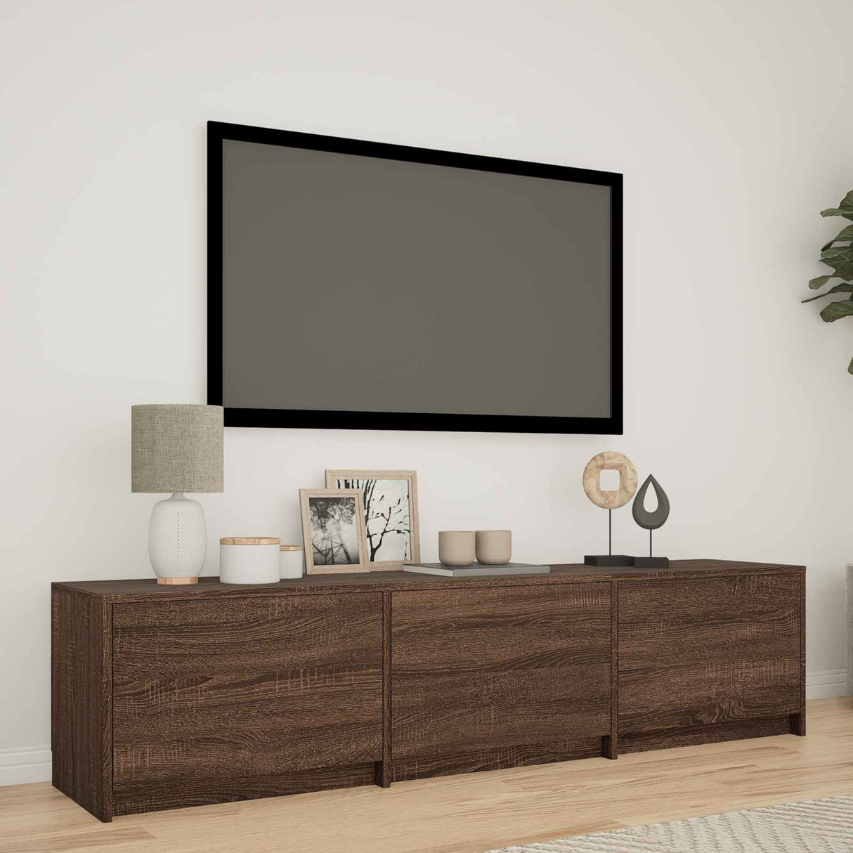 vidaXL TV Kast met LEDs Oud Hout 140 x 34 x 40 cm Bewerkt hout