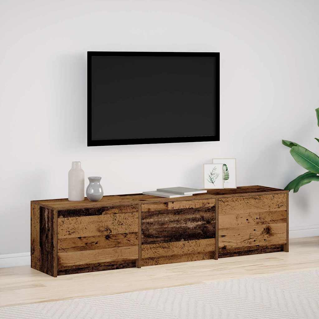 vidaXL TV Kast met LEDs Oud Hout 140 x 34 x 40 cm Bewerkt hout