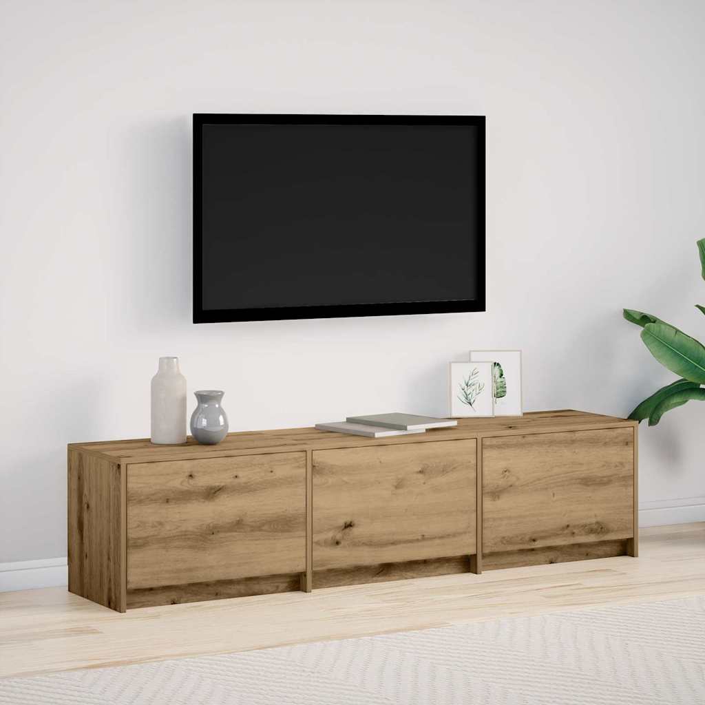 vidaXL TV Kast met LEDs Oud Hout 140 x 34 x 40 cm Bewerkt hout