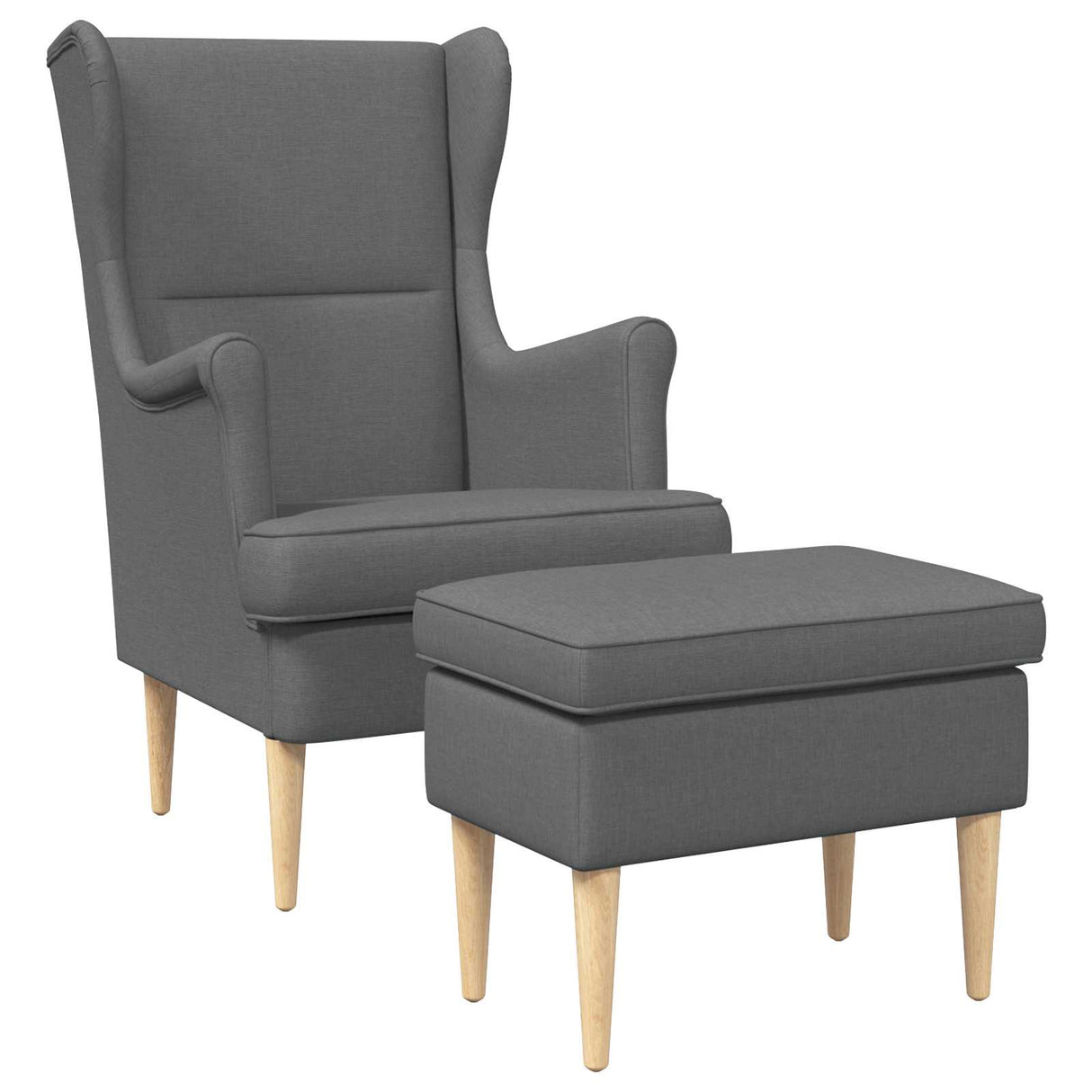 vidaXL Fauteuil met Voetenbank 2 st Lichtgrijs Stof