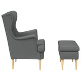 vidaXL Fauteuil met Voetenbank 2 st Lichtgrijs Stof