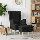 vidaXL Fauteuil met Voetenbank 2 st Lichtgrijs Stof