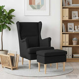 vidaXL Fauteuil met Voetenbank 2 st Lichtgrijs Stof