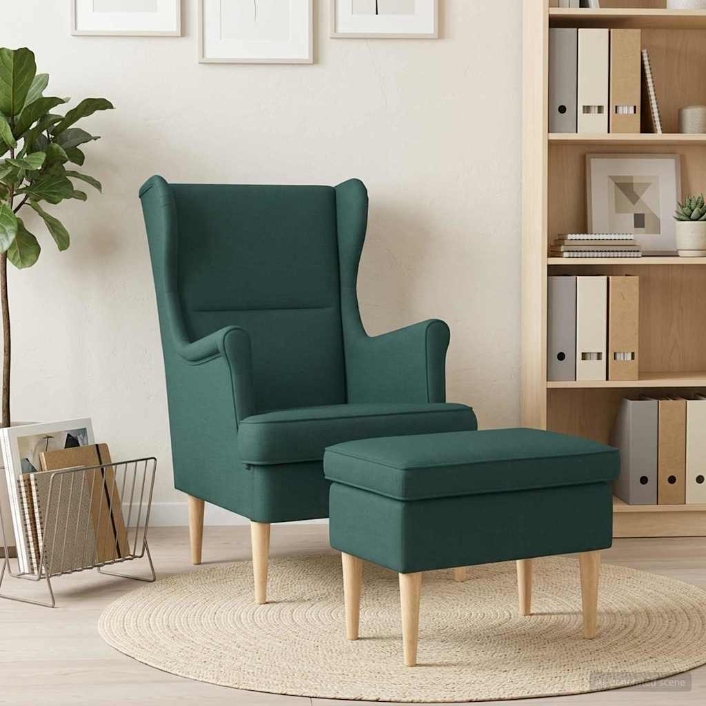 vidaXL Fauteuil met Voetenbank 2 st Lichtgrijs Stof