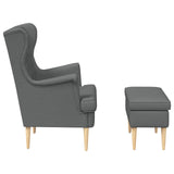 vidaXL Fauteuil met Voetenbank 2 st Lichtgrijs Stof