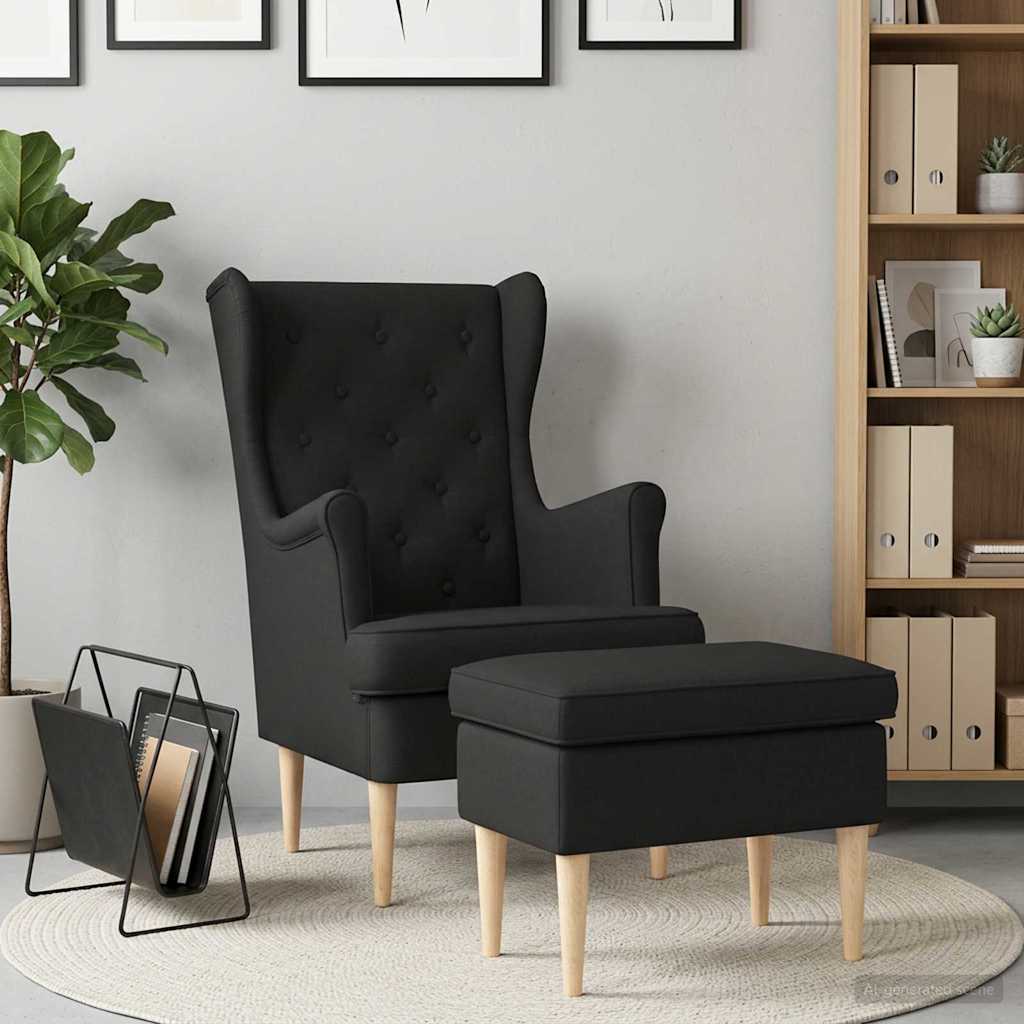 vidaXL Fauteuil met Voetenbank 2 st Lichtgrijs Stof