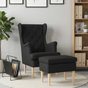 vidaXL Fauteuil met Voetenbank 2 st Lichtgrijs Stof
