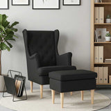 vidaXL Fauteuil met Voetenbank 2 st Lichtgrijs Stof