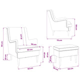 vidaXL Fauteuil met Voetenbank 2 st Lichtgrijs Stof
