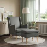 vidaXL Fauteuil met Voetenbank 2 st Lichtgrijs Stof