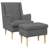 vidaXL Fauteuil met Voetenbank 2 st Lichtgrijs Stof