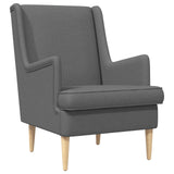 vidaXL Fauteuil met Voetenbank 2 st Lichtgrijs Stof
