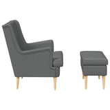 vidaXL Fauteuil met Voetenbank 2 st Lichtgrijs Stof