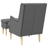 vidaXL Fauteuil met Voetenbank 2 st Lichtgrijs Stof