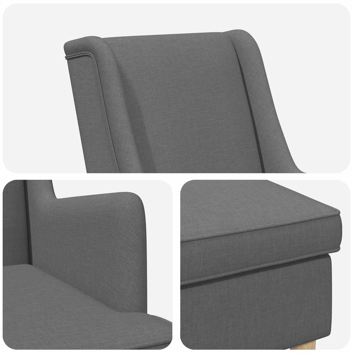vidaXL Fauteuil met Voetenbank 2 st Lichtgrijs Stof