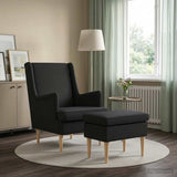 vidaXL Fauteuil met Voetenbank 2 st Lichtgrijs Stof