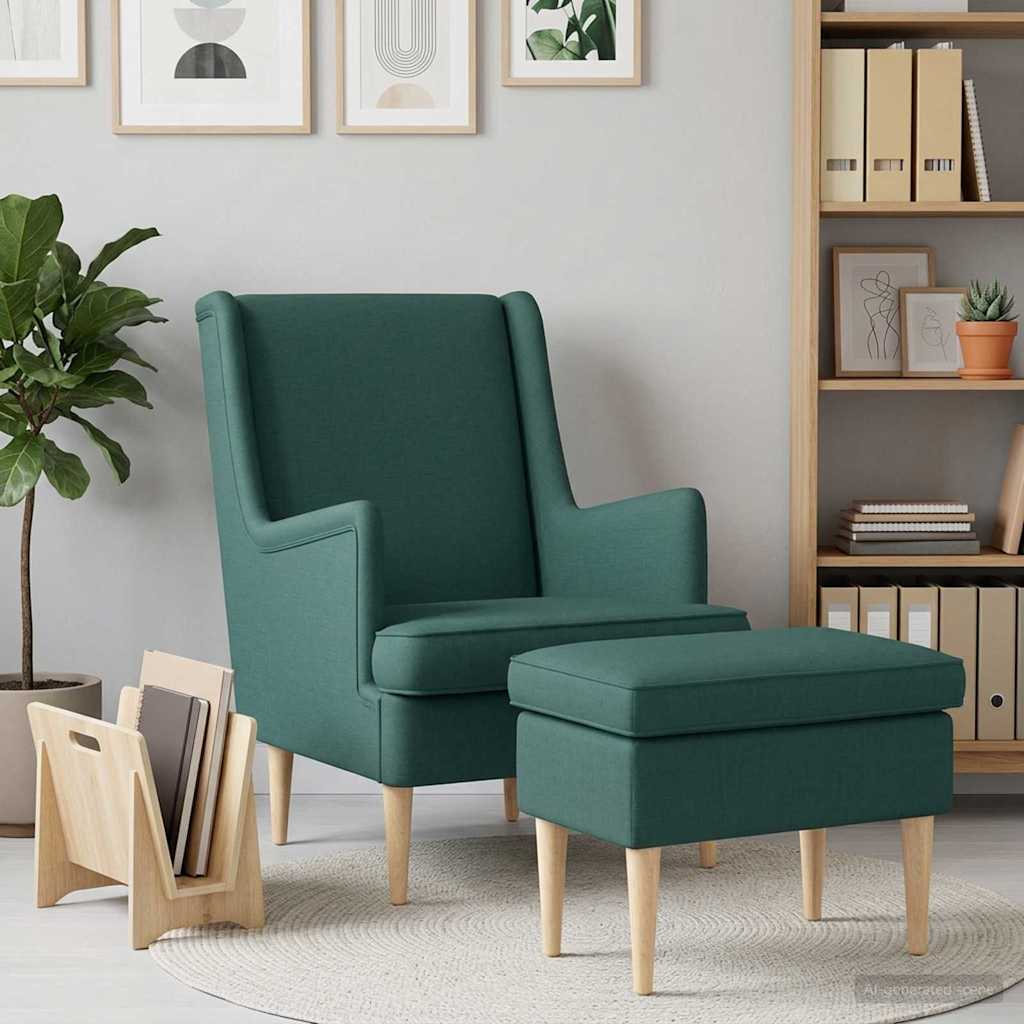 vidaXL Fauteuil met Voetenbank 2 st Lichtgrijs Stof