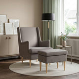 vidaXL Fauteuil met Voetenbank 2 st Lichtgrijs Stof