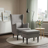 vidaXL Fauteuil met Voetenbank 2 st Lichtgrijs Fluweel