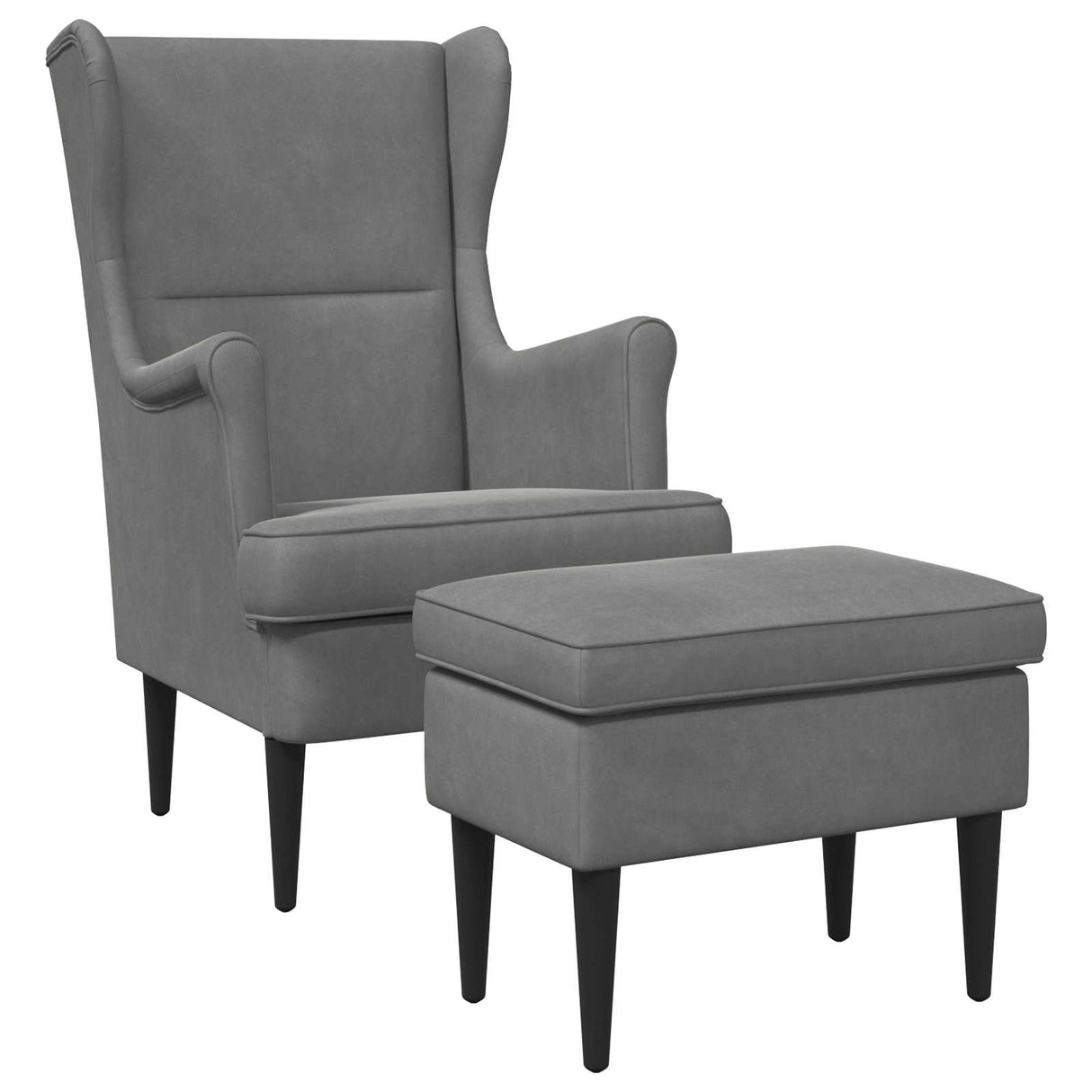 vidaXL Fauteuil met Voetenbank 2 st Lichtgrijs Fluweel