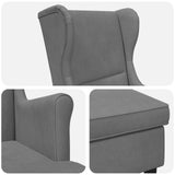 vidaXL Fauteuil met Voetenbank 2 st Lichtgrijs Fluweel