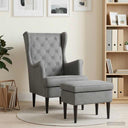 vidaXL Fauteuil met Voetenbank 2 st Lichtgrijs Fluweel