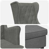 vidaXL Fauteuil met Voetenbank 2 st Lichtgrijs Fluweel