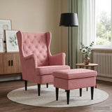 vidaXL Fauteuil met Voetenbank 2 st Lichtgrijs Fluweel