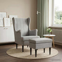 vidaXL Fauteuil met Voetenbank 2 st Lichtgrijs Fluweel