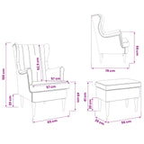 vidaXL Fauteuil met Voetenbank 2 st Lichtgrijs Fluweel