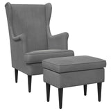 vidaXL Fauteuil met Voetenbank 2 st Lichtgrijs Fluweel