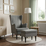 vidaXL Fauteuil met Voetenbank 2 st Lichtgrijs Fluweel