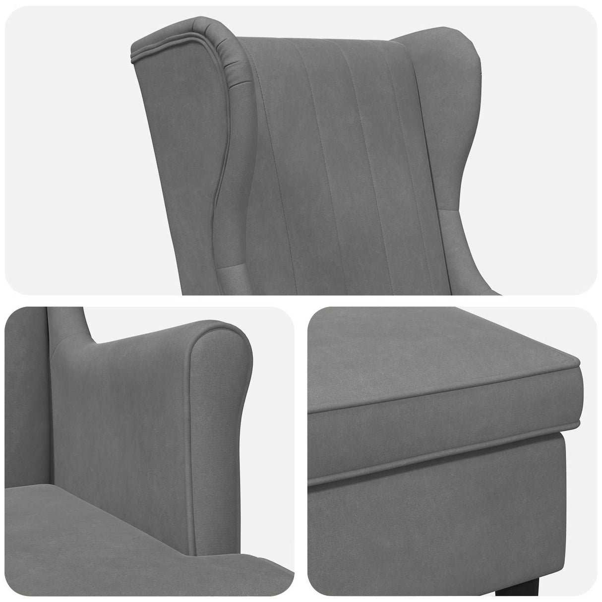 vidaXL Fauteuil met Voetenbank 2 st Lichtgrijs Fluweel