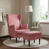 vidaXL Fauteuil met Voetenbank 2 st Lichtgrijs Fluweel