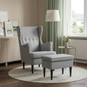 vidaXL Armchair with Footrest 2 pcs Light Grey Fabric