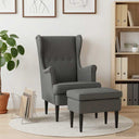 vidaXL Armchair with Footrest 2 pcs Light Grey Fabric