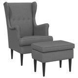 vidaXL Armchair with Footrest 2 pcs Light Grey Fabric
